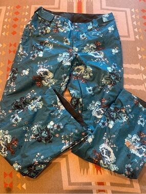 The North Face Teal Floral Ski Pants